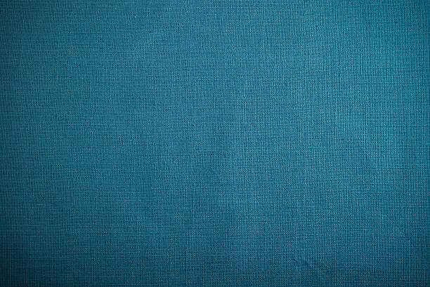 Blue retro linen kitchen tablecloth background stock photo