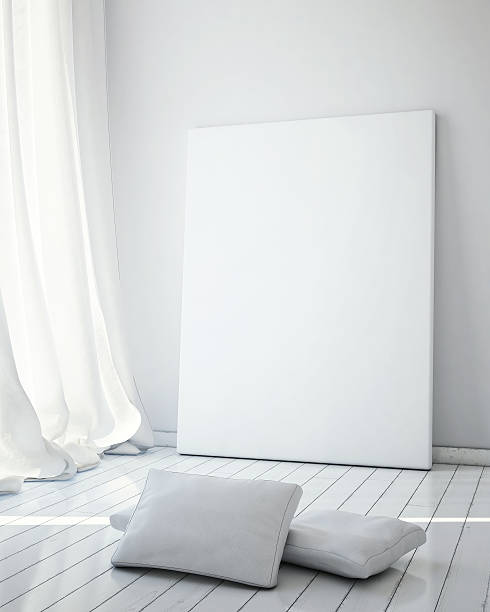 istock mock up poster frames in white scandinavian interior, background 467238890