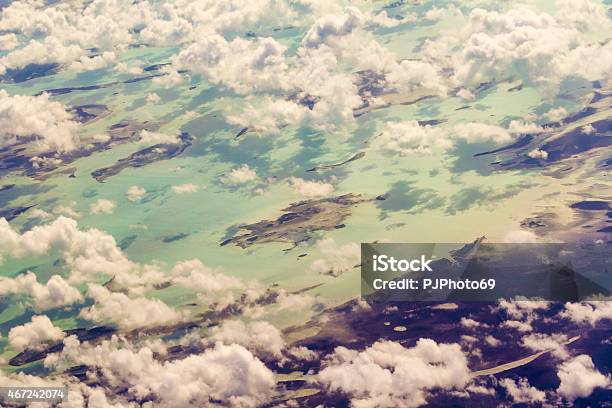 Aerial View Of Clouds Over Bahamas Stock Photo - Download Image Now - 2015, Above, Aerial View