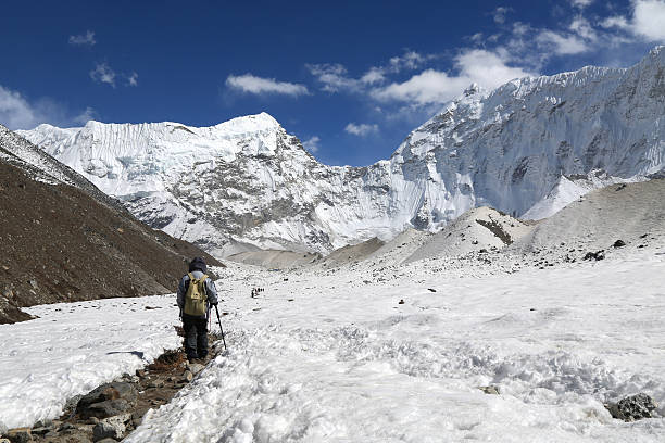 istock trekker  beside of everest basecamp 467242457