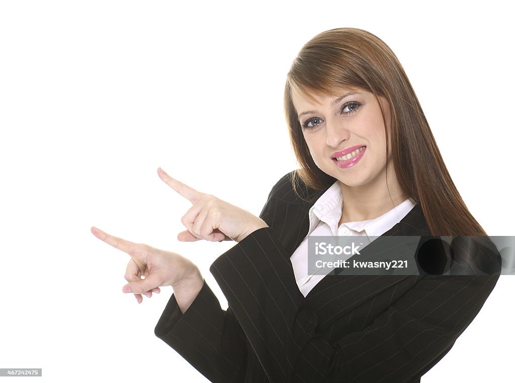 Pretty businesswoman Pretty woman posing over white background Adult Stock Photo
