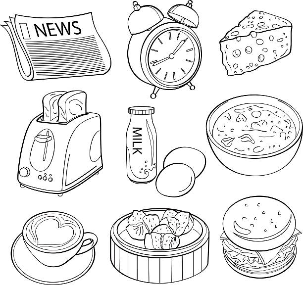 ilustrações de stock, clip art, desenhos animados e ícones de elemento pequeno-almoço - torradeira ilustrações