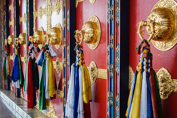 색상화 데커레이션 벽 불교 사원은 네팔에서 - concepts and ideas kathmandu swayambhunath tibet 뉴스 사진 이미지