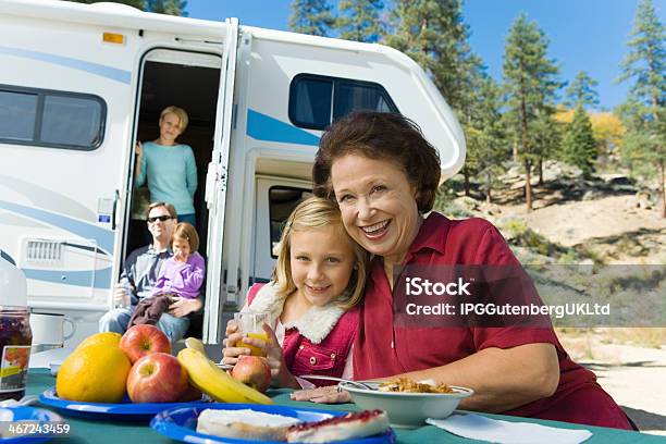 Family On Vacation Stock Photo - Download Image Now - Motor Home, Family, Camping