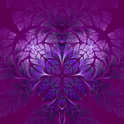 Fabulous fractal pattern in purple. Collectiont - tree foliage. Computer generated graphics.