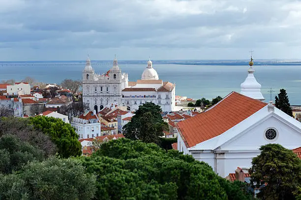 A view from Alfama hills on Lisbon and the river