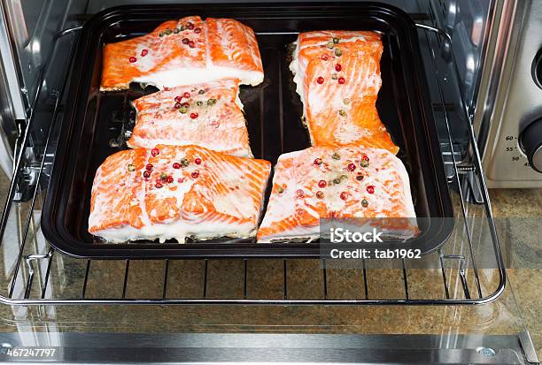 갓 구운 연어색 오븐 내에서 용지함 홍연어에 대한 스톡 사진 및 기타 이미지 - 홍연어, 0명, 건강한 생활방식