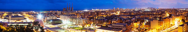 istock Panoramic night view of Barcelona from Badalona 467248999