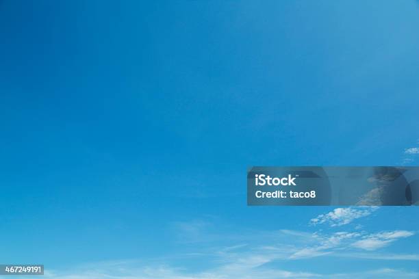 Background Of A Clear Blue Sky With A Few Wispy White Clouds Stock Photo - Download Image Now