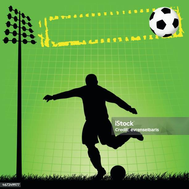 Soccer Background Stock Illustration - Download Image Now - Backgrounds, In Silhouette, Soccer Player