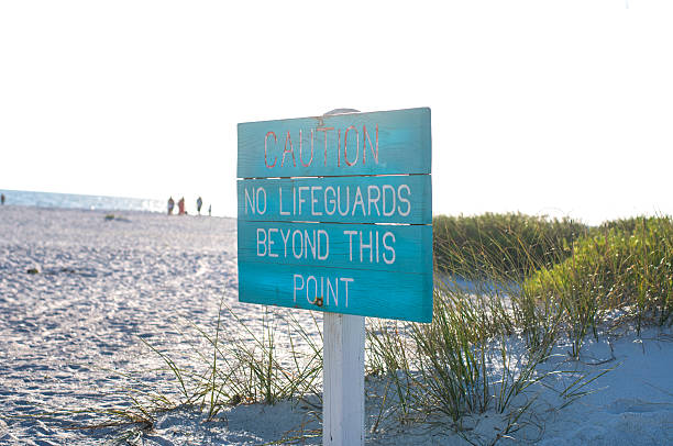 Beach Warning Sign No Lifeguards On Duty