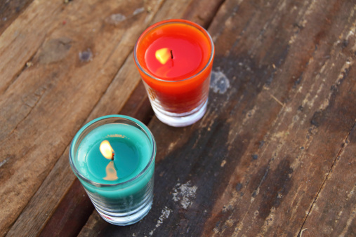 Colorful sweet scent candle in Thailand