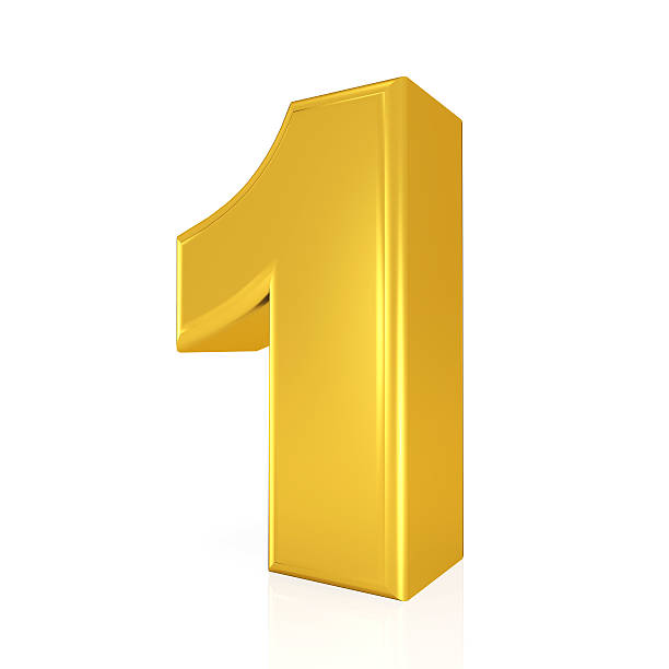 istock golden number  1, isolated on a white background 467251744