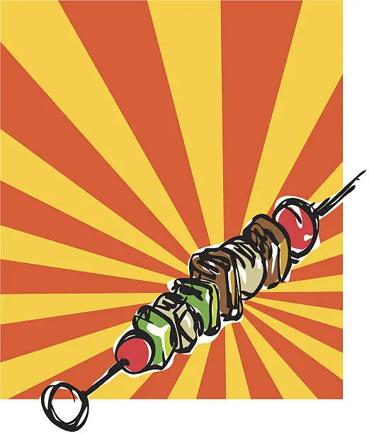 Vector illustration of skewer