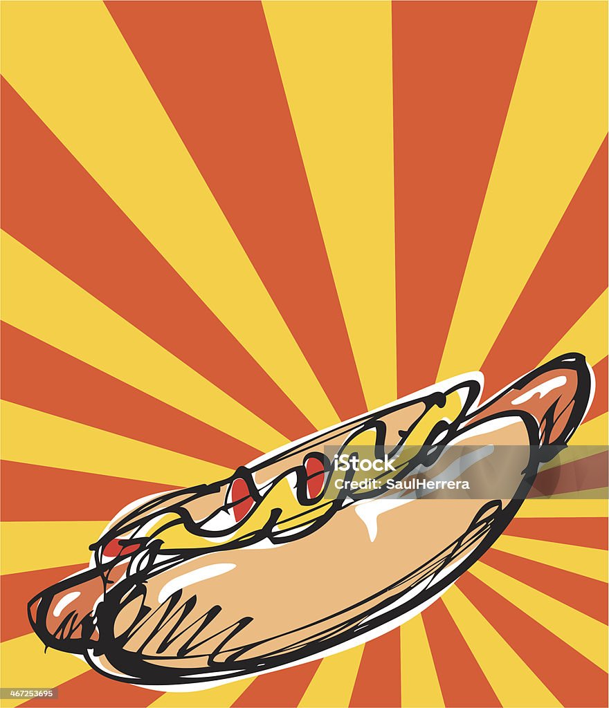 Hot dog - Grafika wektorowa royalty-free (Comfort Food)