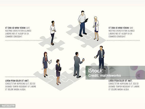 Business Jigsaw Puzzle Slide Template Stock Illustration - Download Image Now - Isometric Projection, Digital Tablet, Jigsaw Puzzle