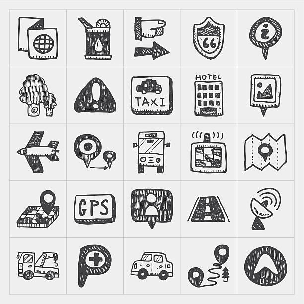 istock Set of 25 hand-drawn location-themed icons 467253827