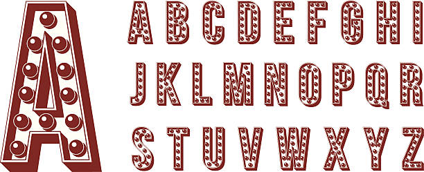 неон алфавит - letter b letter a letter c letter y stock illustrations