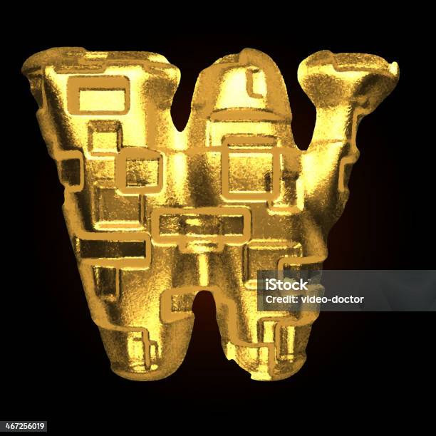 Vector Golden Letter W Stock Illustration - Download Image Now - Abstract, Alphabet, Art