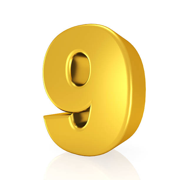 istock golden number 9  isolated on a white background 467256358