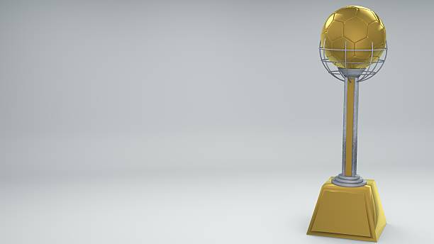 istock Golden - silver soccer trophy 467256369