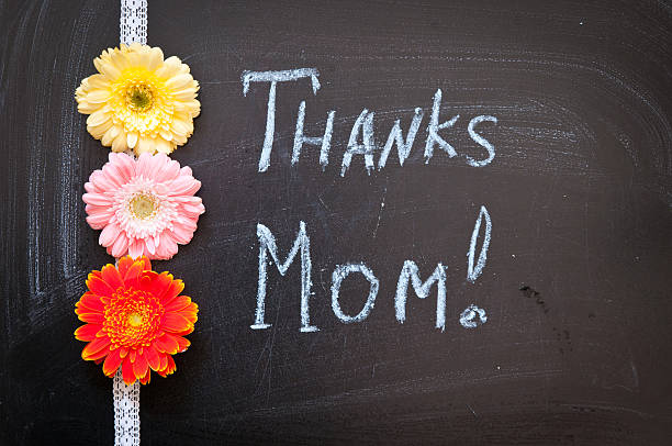 istock Thanks Mom, inscription by hand on a blackboard 467257614