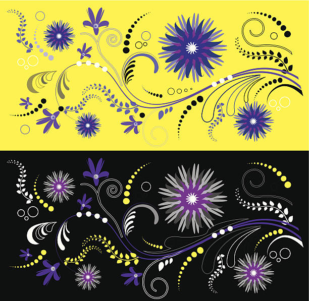 Fine pattern with fantasy flowers. vector art illustration