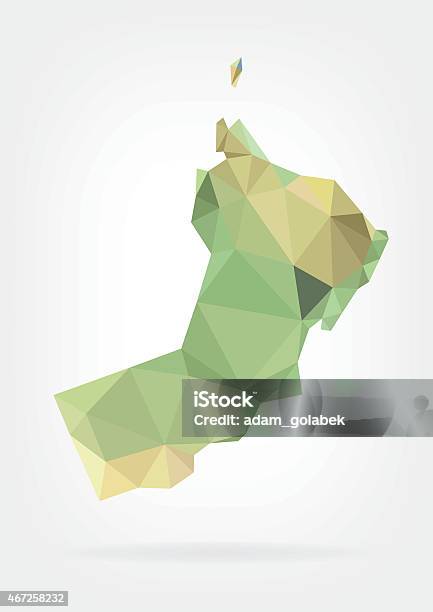 Low Poly Map Of Oman Stock Illustration - Download Image Now - 2015, Abstract, Asia