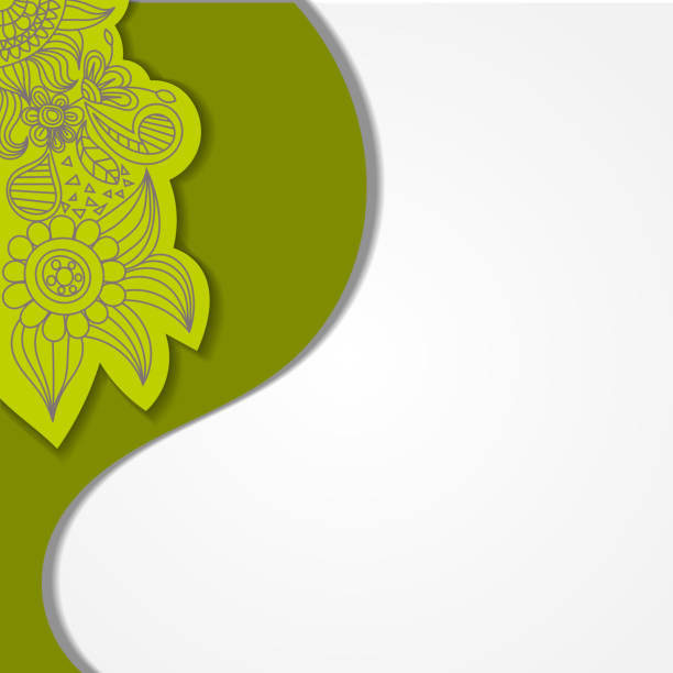illustrations, cliparts, dessins animés et icônes de fond vert avec fleurs éléments. eps10 - floral pattern vector illustration and painting computer graphic