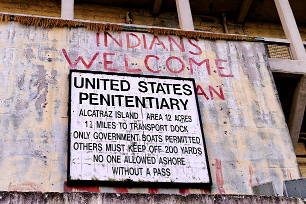 istock Sign at Alcatraz Island Boat Dock; Indians Welcome 467258298