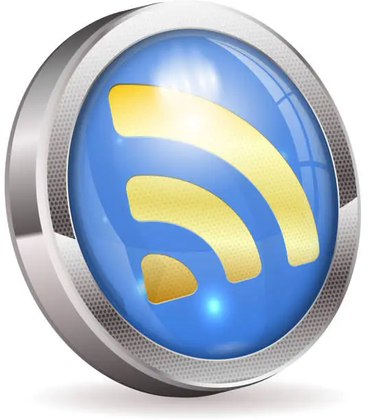 Vector illustration of RSS Feed News Button