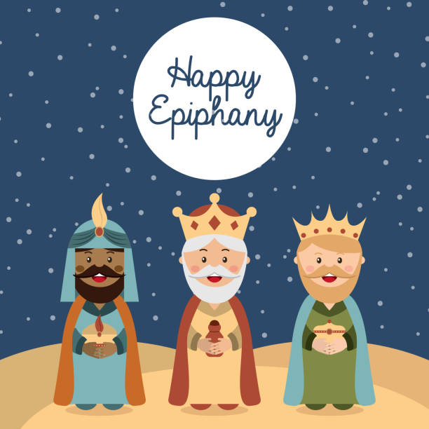 ilustraciones, imágenes clip art, dibujos animados e iconos de stock de feliz epifanía - reyes magos