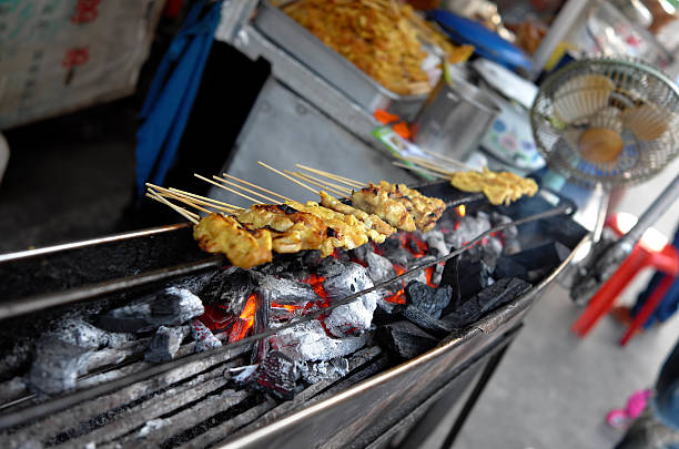 istock Thai Style Grilled Pork in Bamboo stick 467262050