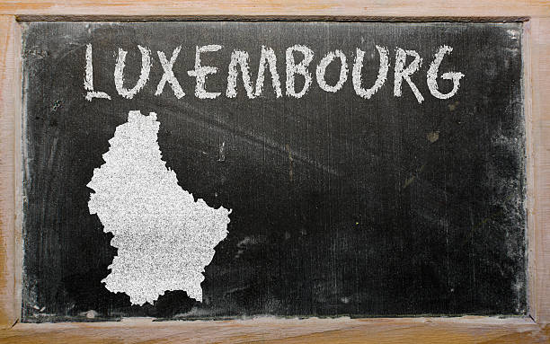 istock outline map of luxembourg on blackboard 467262200