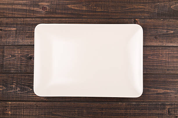 Plate on table stock photo