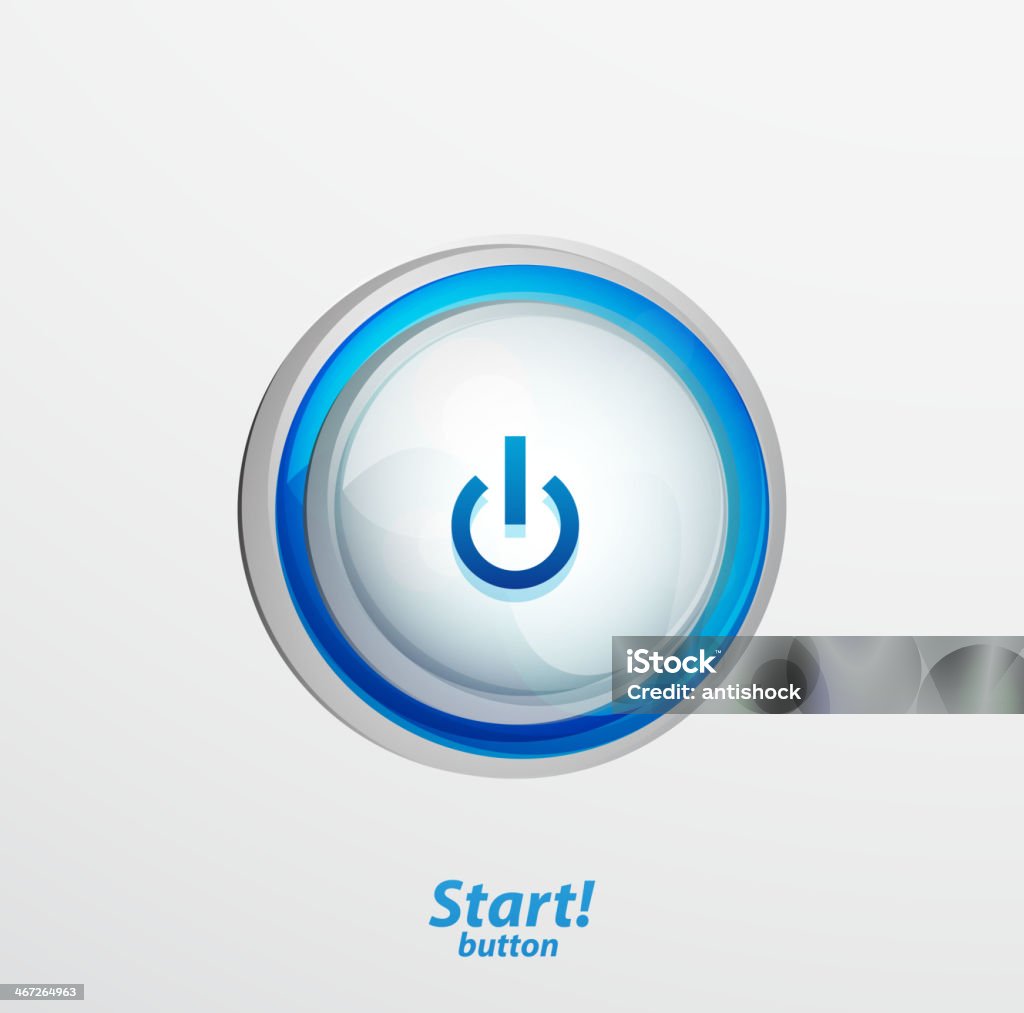 Begin Button Blue Blue Vector Start Button Stock Illustration - Download Image Now - Blue ...