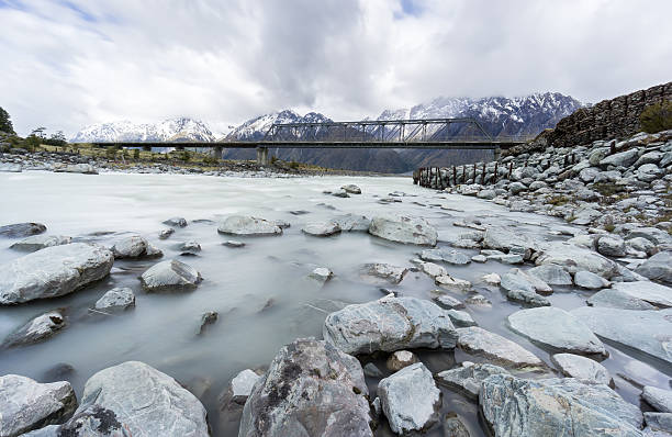 istock Panorama of mountains and bridge over Hooker River 467266614
