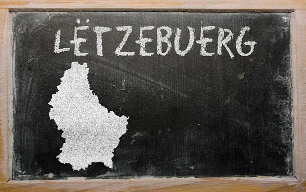 istock outline map of luxembourg on blackboard 467266626