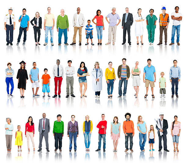istock Multiethnic Group of People Smiling in a Row 467266868