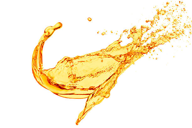 istock Artistic splash of orange juice isolated on white background 467267622