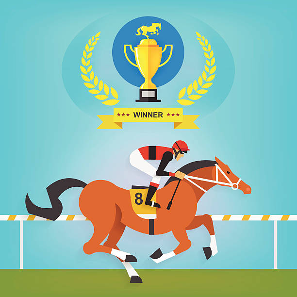 istock The champion of race horse riding, Vector illustration 467268304