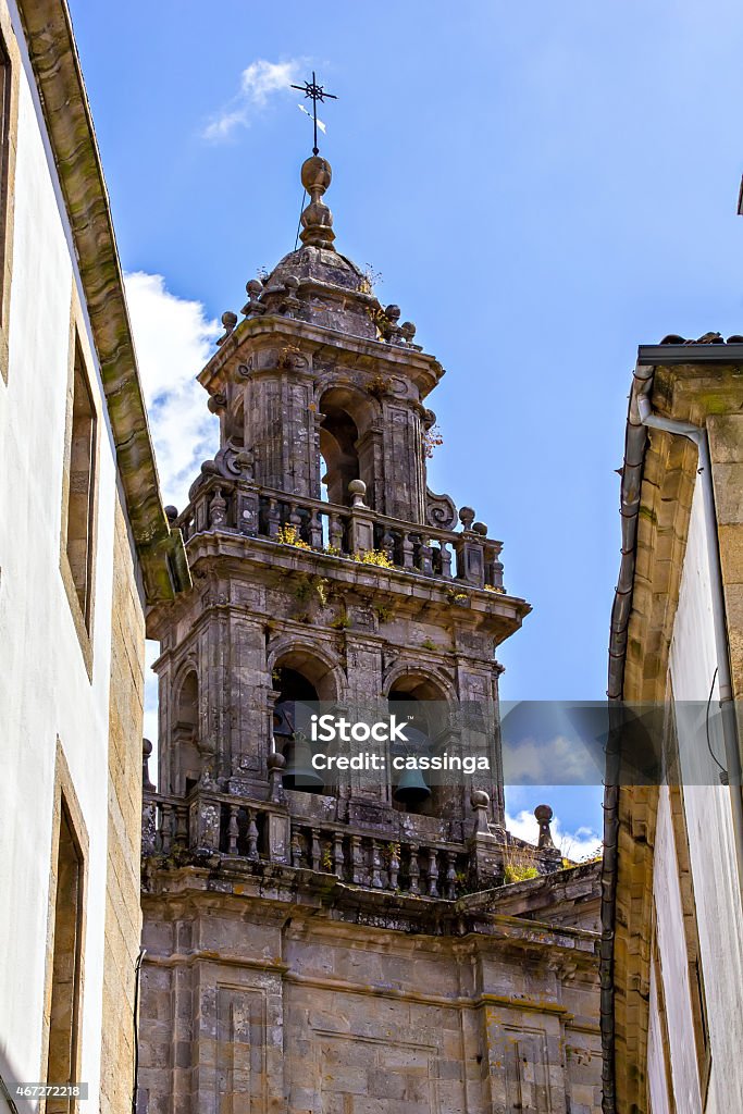 Belltower of Santiago de Compostela cathedral Cathedral of Santiago de Compostela, Spain 2015 Stock Photo