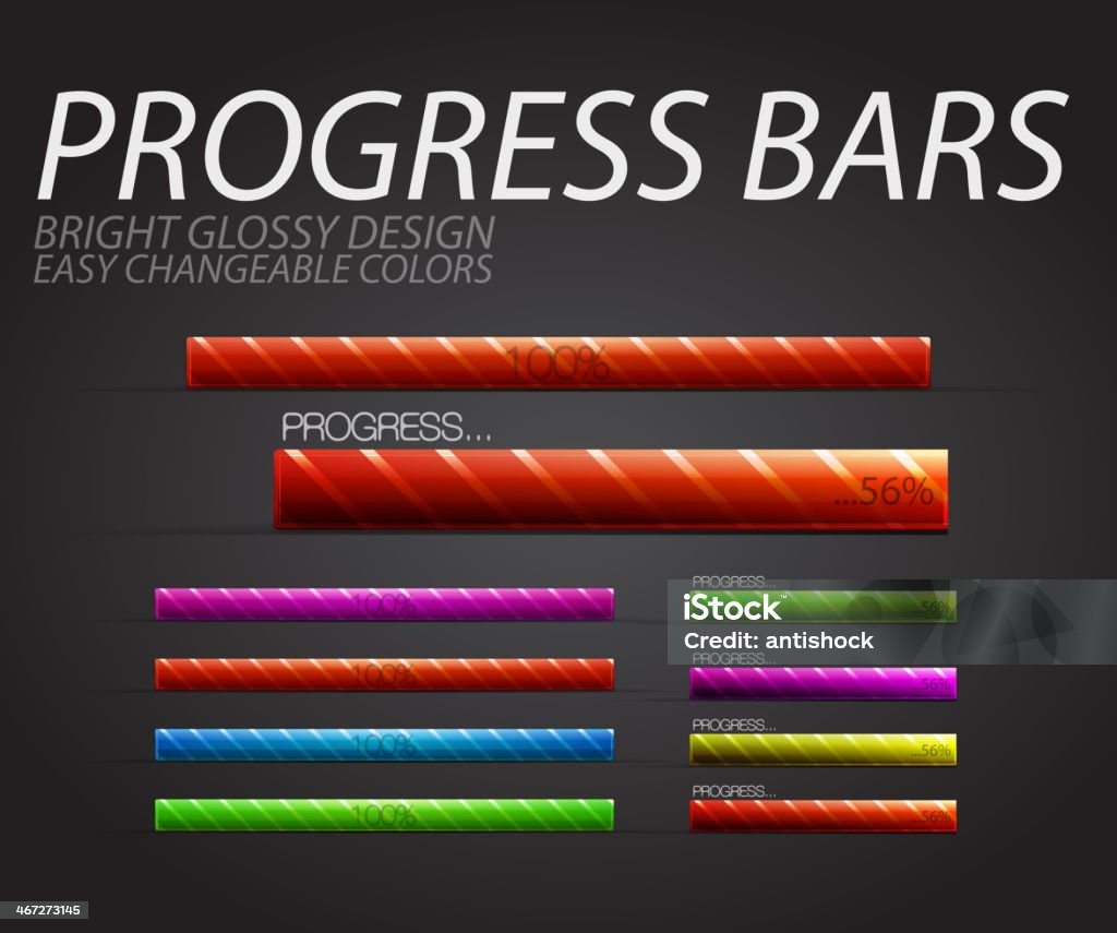 Progres Bar Textuers Progress Bars Stock Illustration - Download Image Now - Arizona, Bar ...