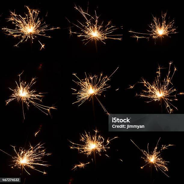 Sparks Stock Photo - Download Image Now - Sparkler - Firework, Black Background, Sparks