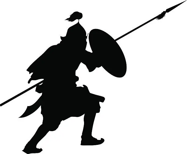 Vector illustration of Oriental warrior