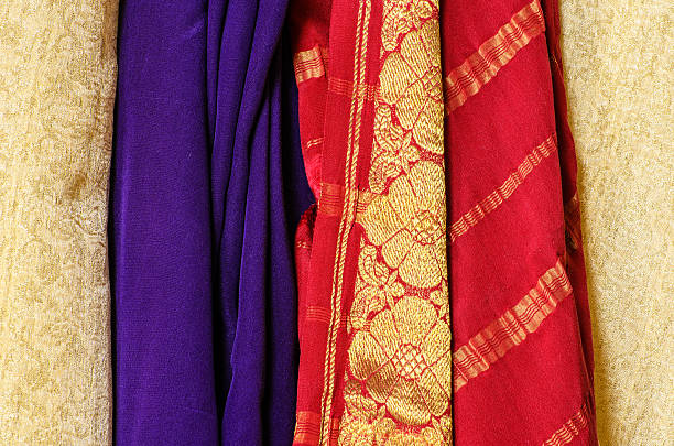 istock Gold, Red, and Purple Fabric 467275082