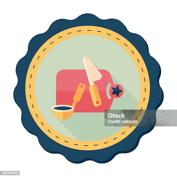 Cutting Toy Flat Icon With Long Shadow Eps10 Stock Illustration - Download Image Now - 2015, Adult, Breakfast