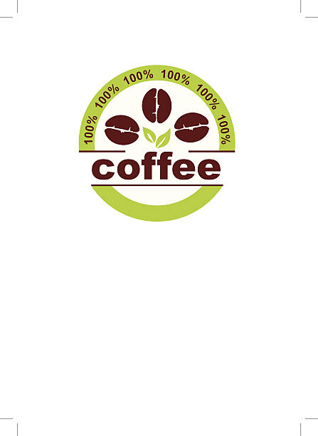 Label with coffee grains. vector art illustration