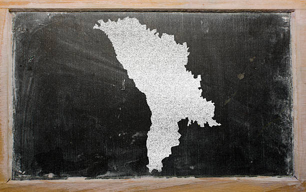istock outline map of moldova on blackboard 467276508