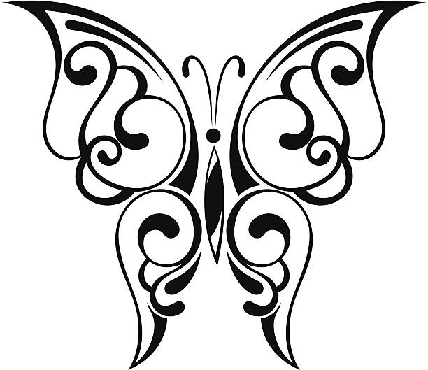 Black butterfly Butterfly butterfly tattoo stencil stock illustrations